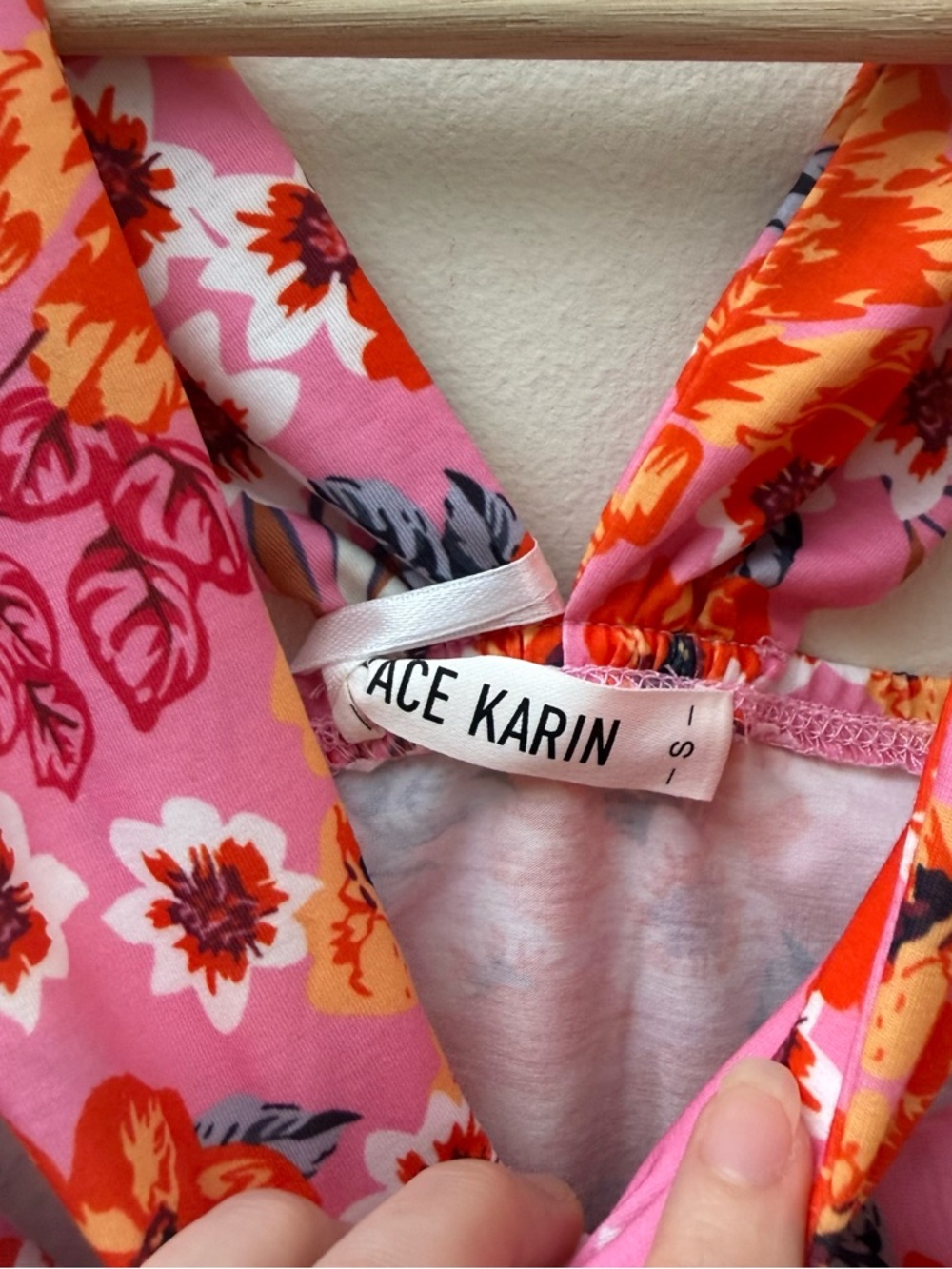 Grace Karin Pink Floral Maxi Dress with Orange Red Blooms - Picture 8 of 8